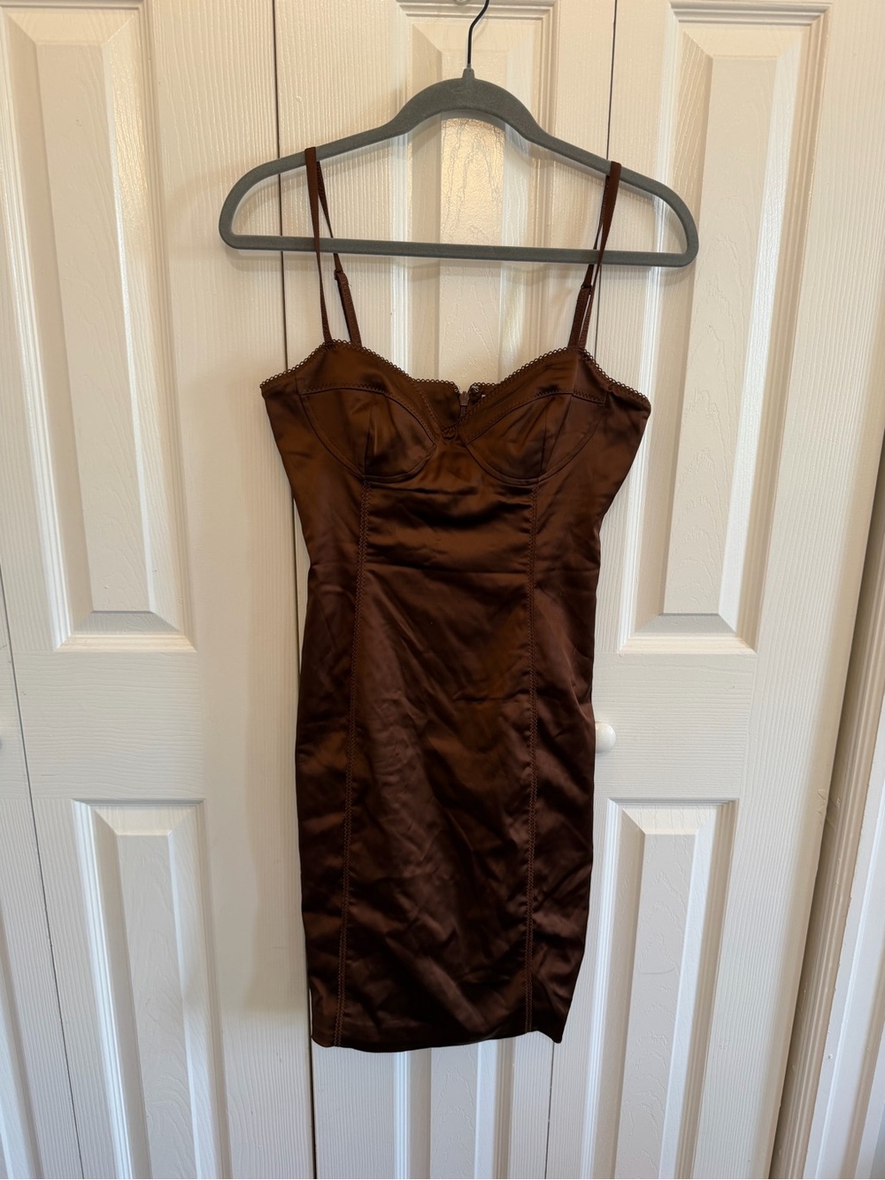 Aritzia Wilfred Bustier Dress Satin Brown Homecoming Size 6